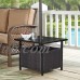 Ulax Furniture Patio PE Wicker Umbrella Side Table Stand, Outdoor Bistro Table With Umbrella Hole   